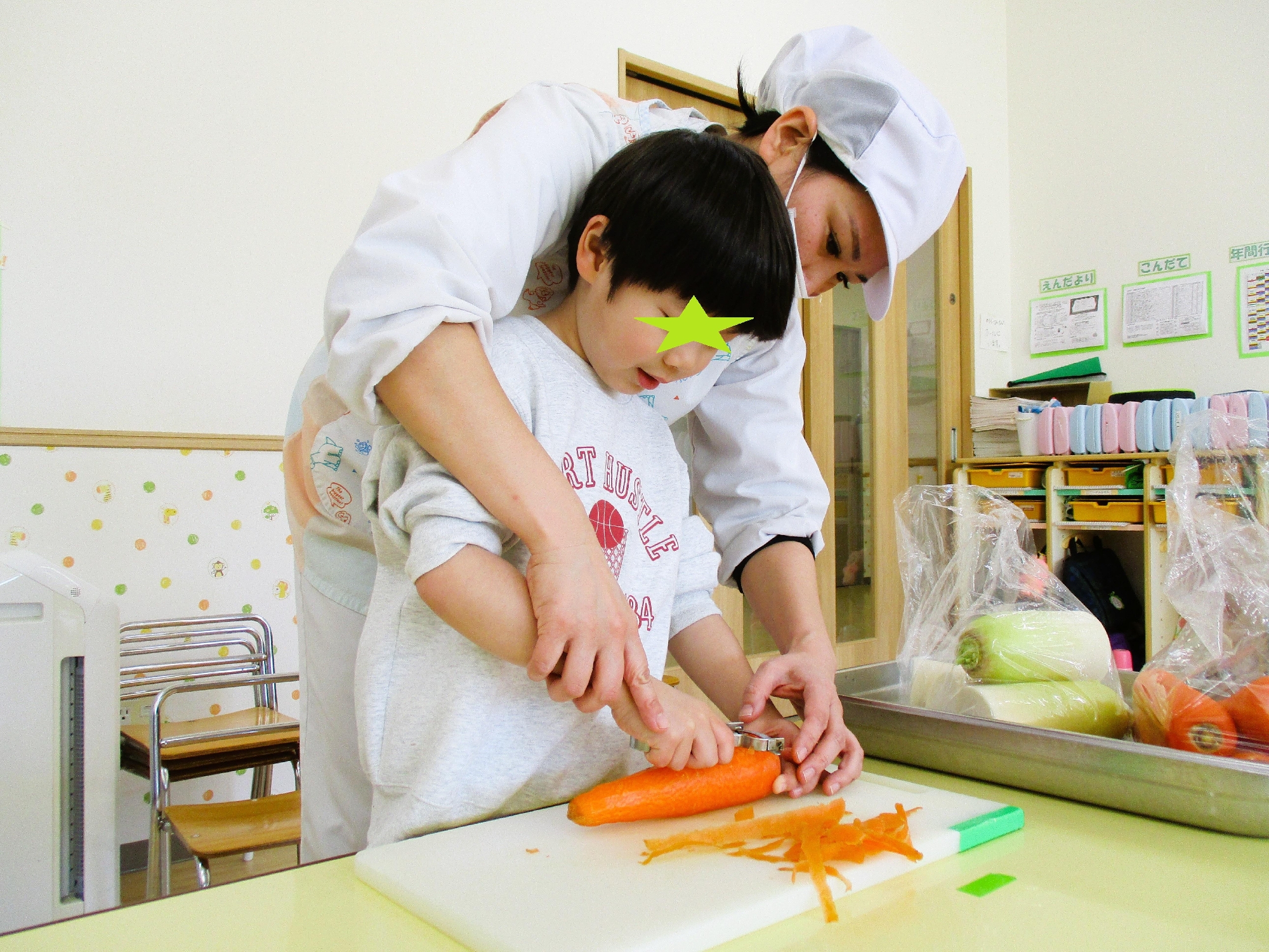 食育🥕にんじん・大根の皮むき🍴