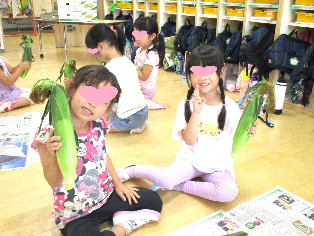 食育🌽～とうもろこしの皮むき～
